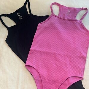 Aura Pink and Black NWOT bodysuits
